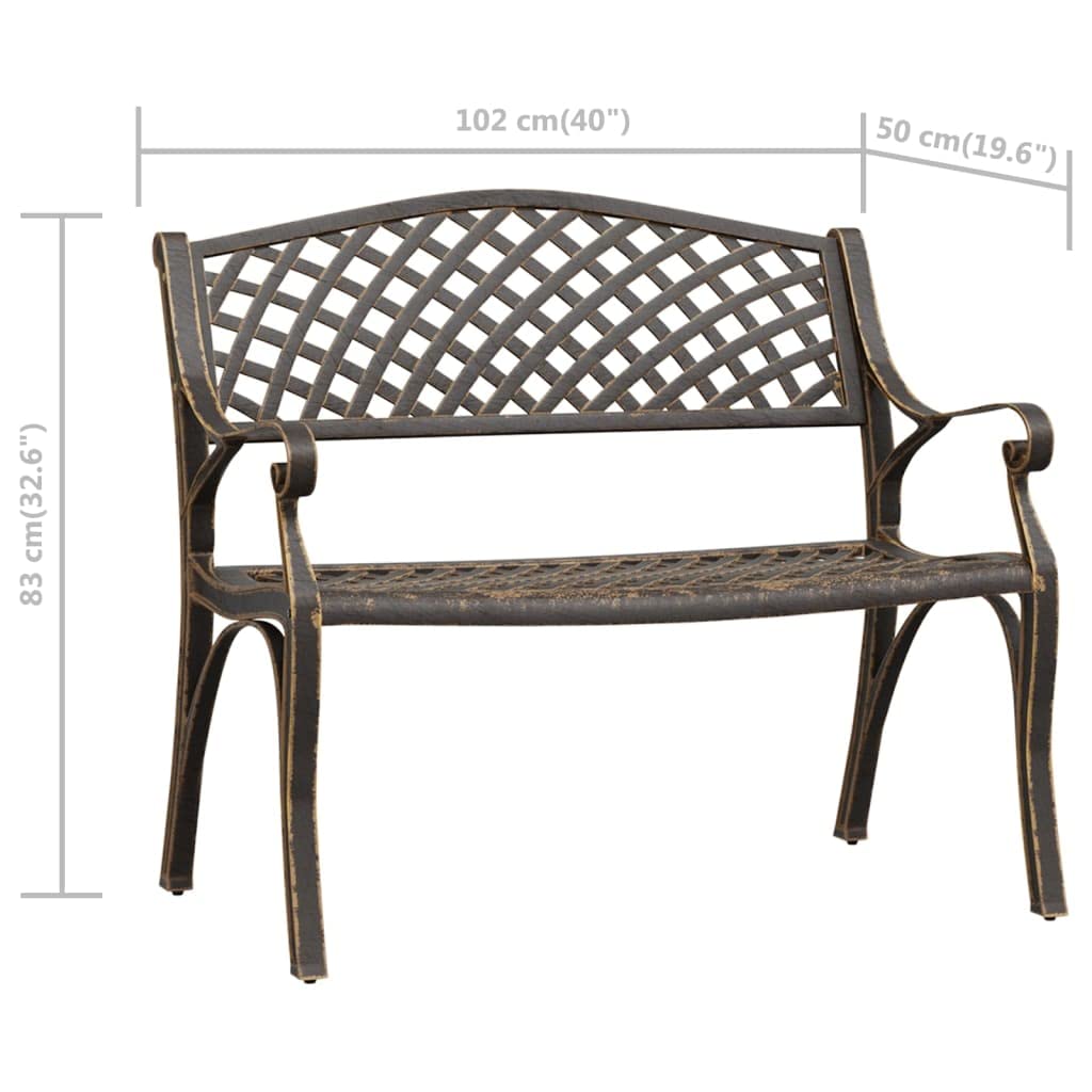 Cast Aluminum and Cast Iron Garden Bench C2874