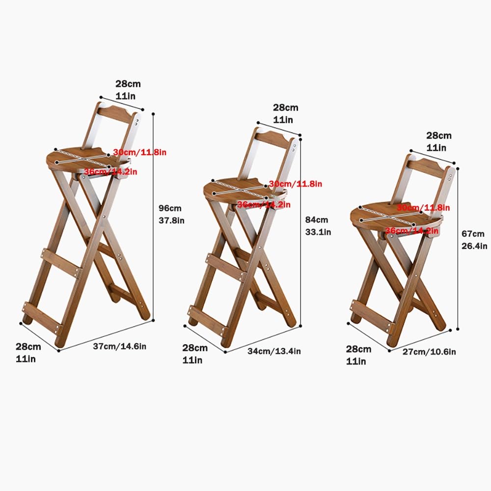 Bamboo Bar Stools with Backrest Footrest K8840