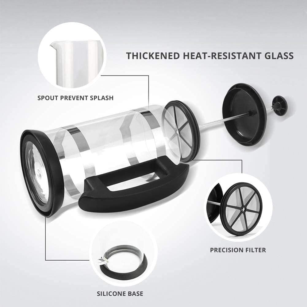 304 Stainless Steel Borosilicate Glass Coffee Maker 34oz N1295
