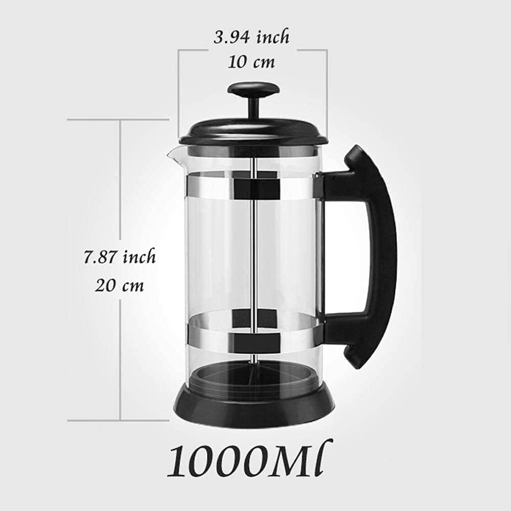 304 Stainless Steel Borosilicate Glass Coffee Maker 34oz N1295