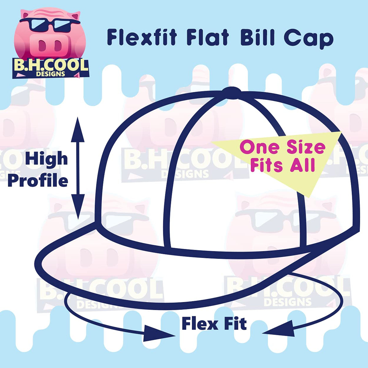 Flat Bill Fitted Hat U829