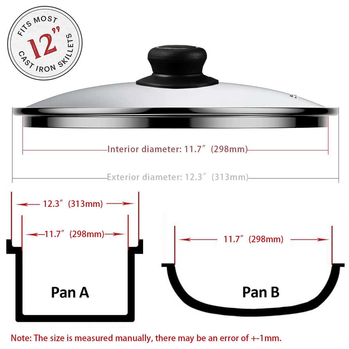 12 Inch Tempered Glass Pan Lid B995
