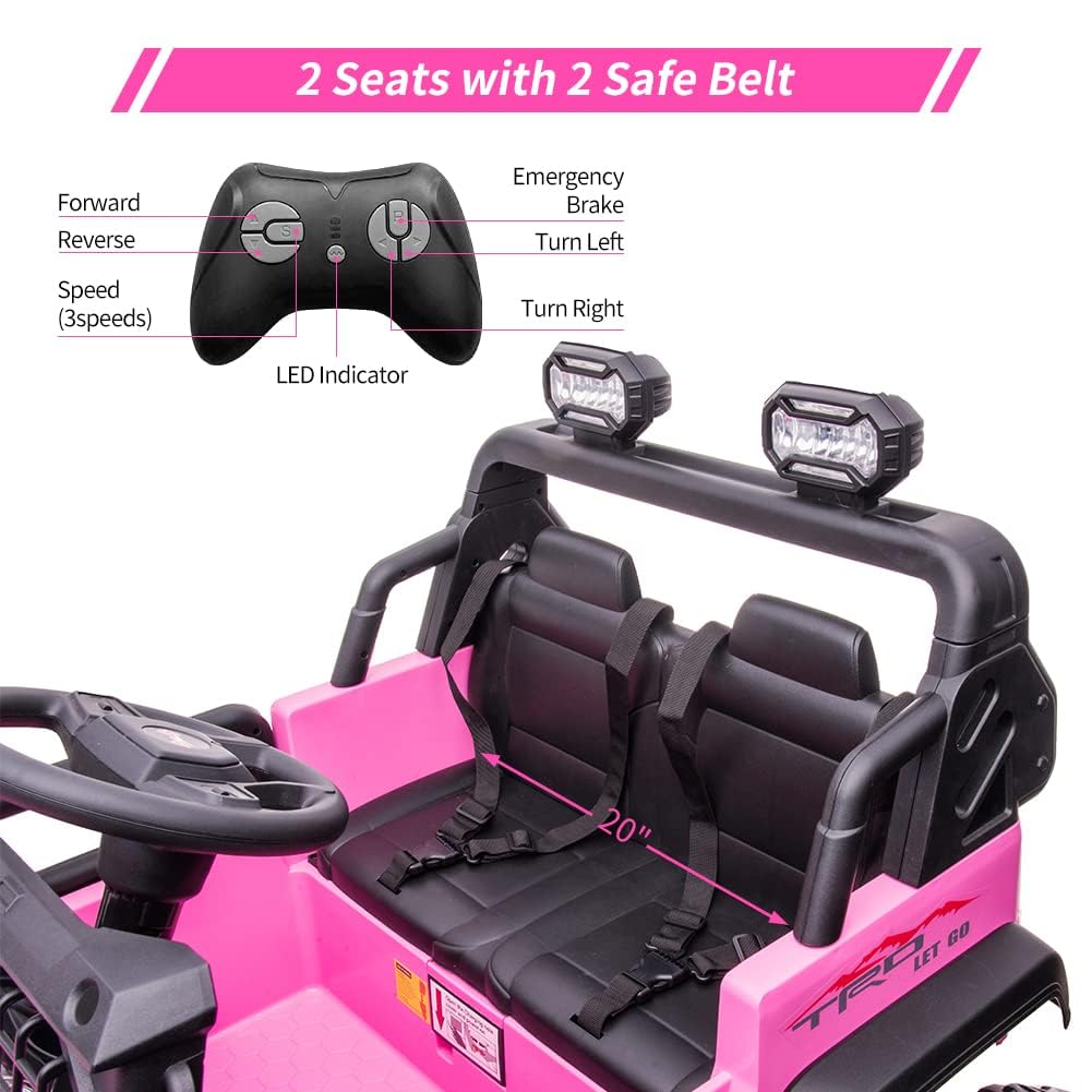 24V Kids Ride on 2 Seaters Electric Car with Remote Control K60389