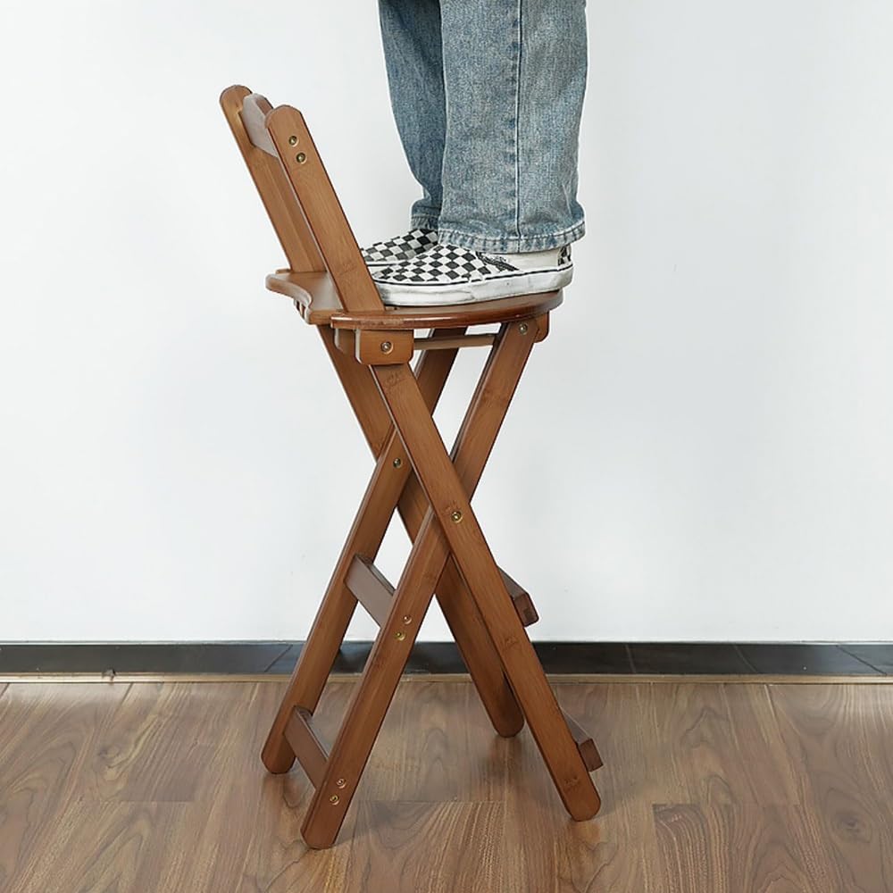 Bamboo Bar Stools with Backrest Footrest K8840