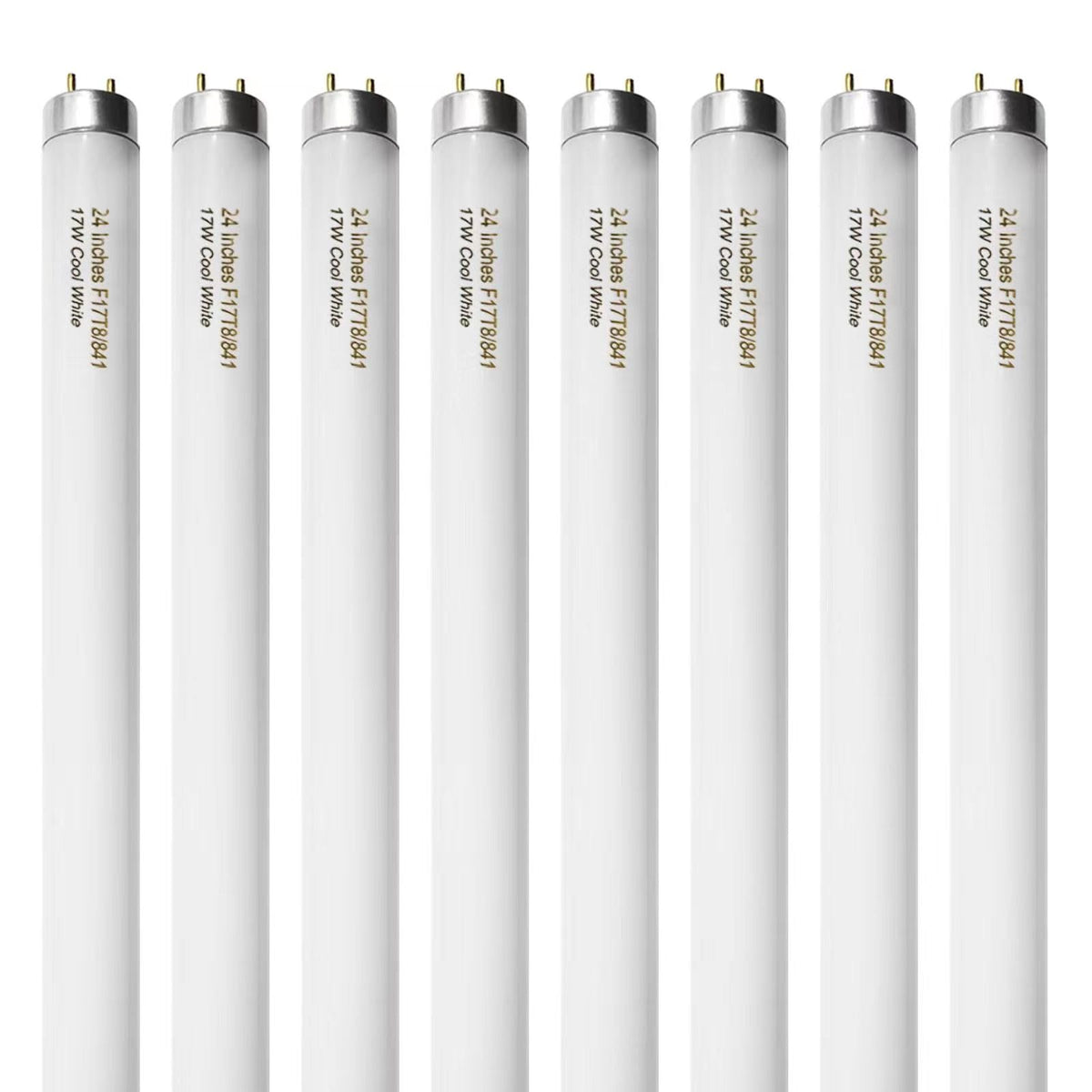 8 Pack 24 inch 17 Watts T8 Fluorescent Tube Light 4100K Cool White Y571