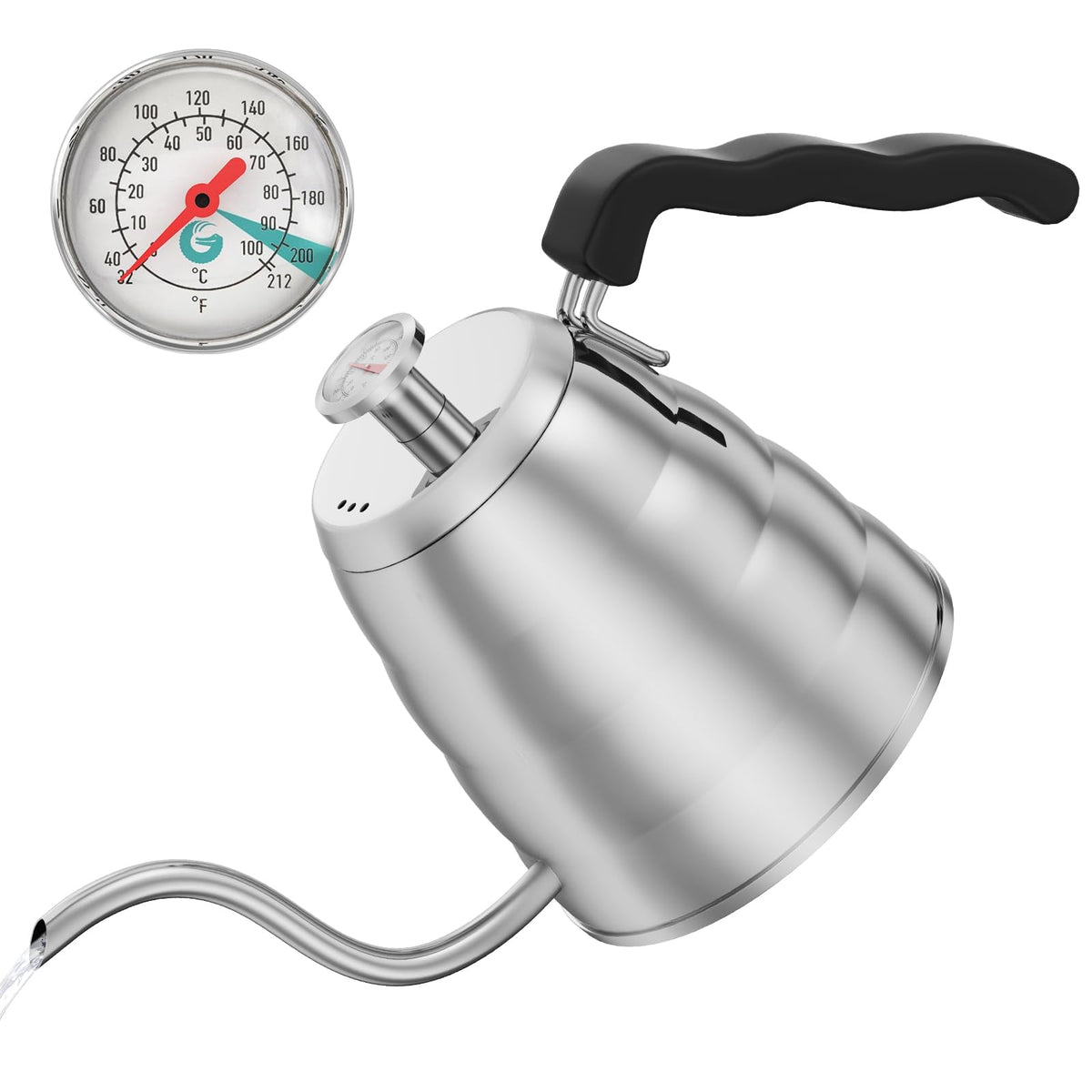 40oz Stainless Steel Gooseneck Kettle and 14oz Pour Over Coffee Maker L114