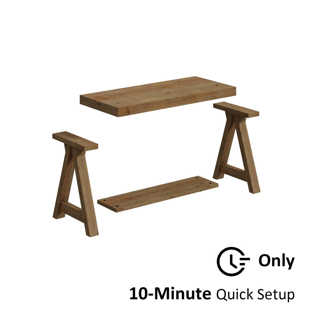 Solid Wood Bench with Shoe Storage T91008