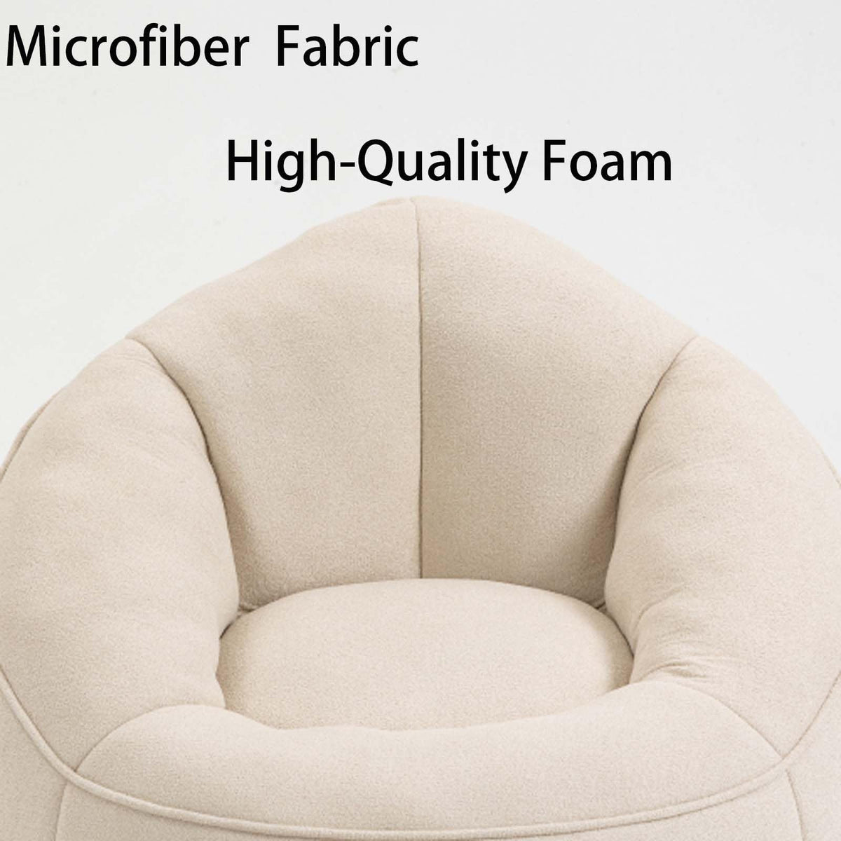 Yellow Memory Foam Bean Bag Chair with Footrest U6523