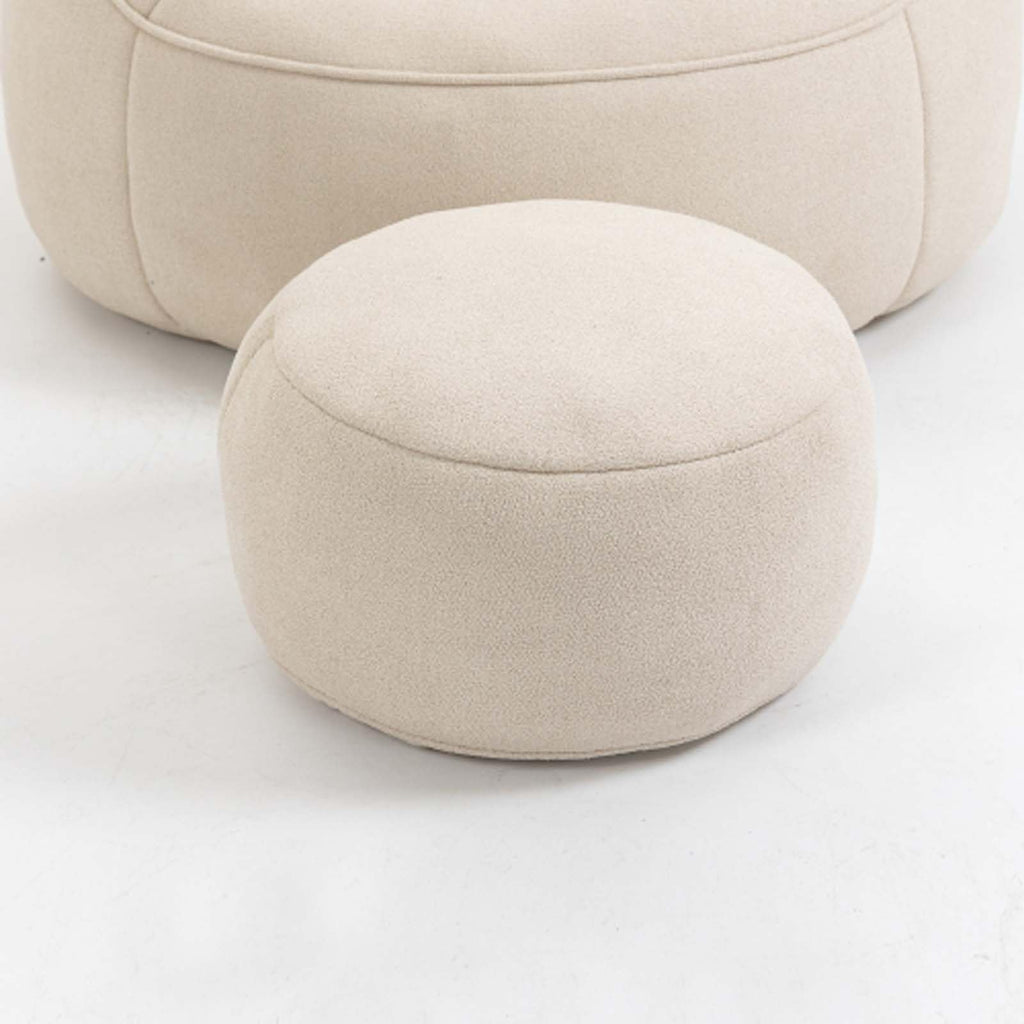 Yellow Memory Foam Bean Bag Chair with Footrest U6523