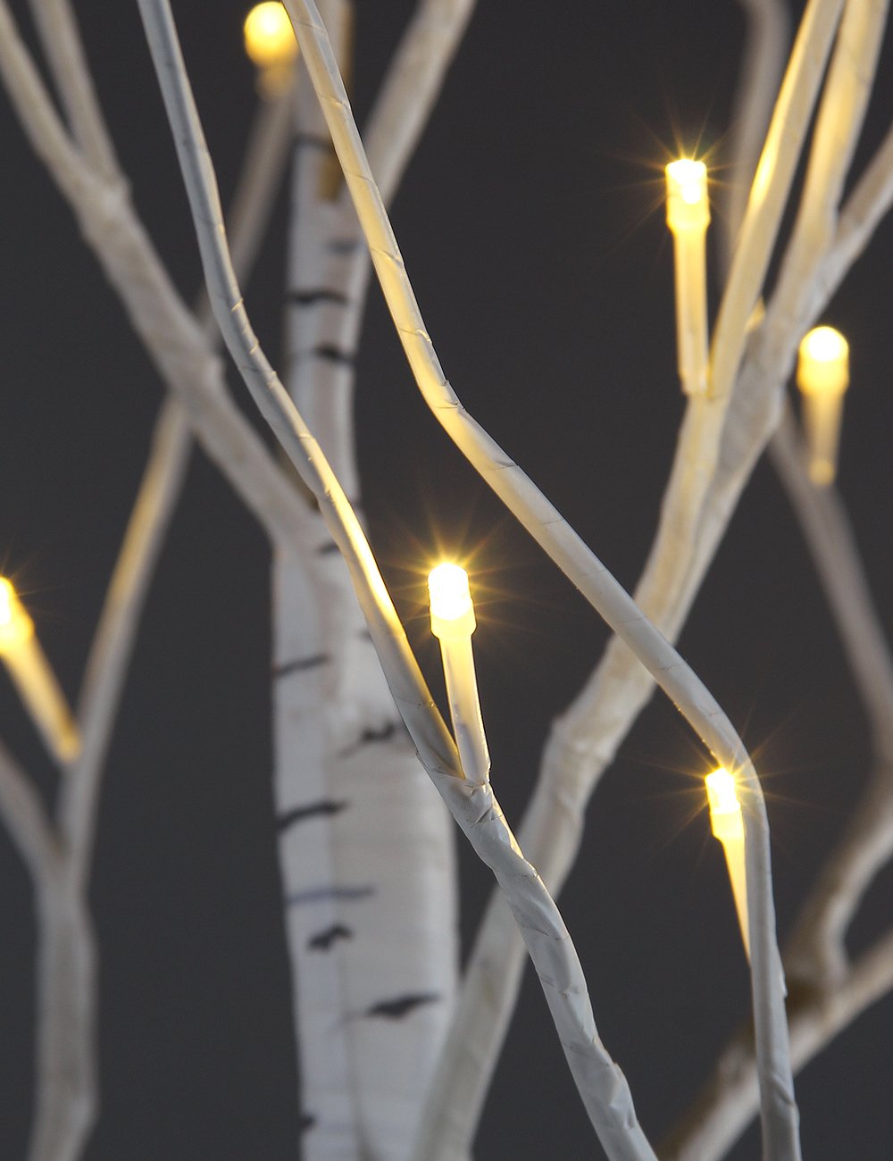 8FT 132 LED Lighted Birch Tree Warm White M16205