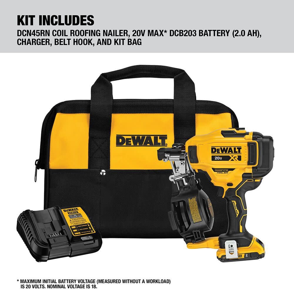 20V MAX Lithium-Ion Cordless Roofing Nailer Kit with Battery Charger and Bag G810