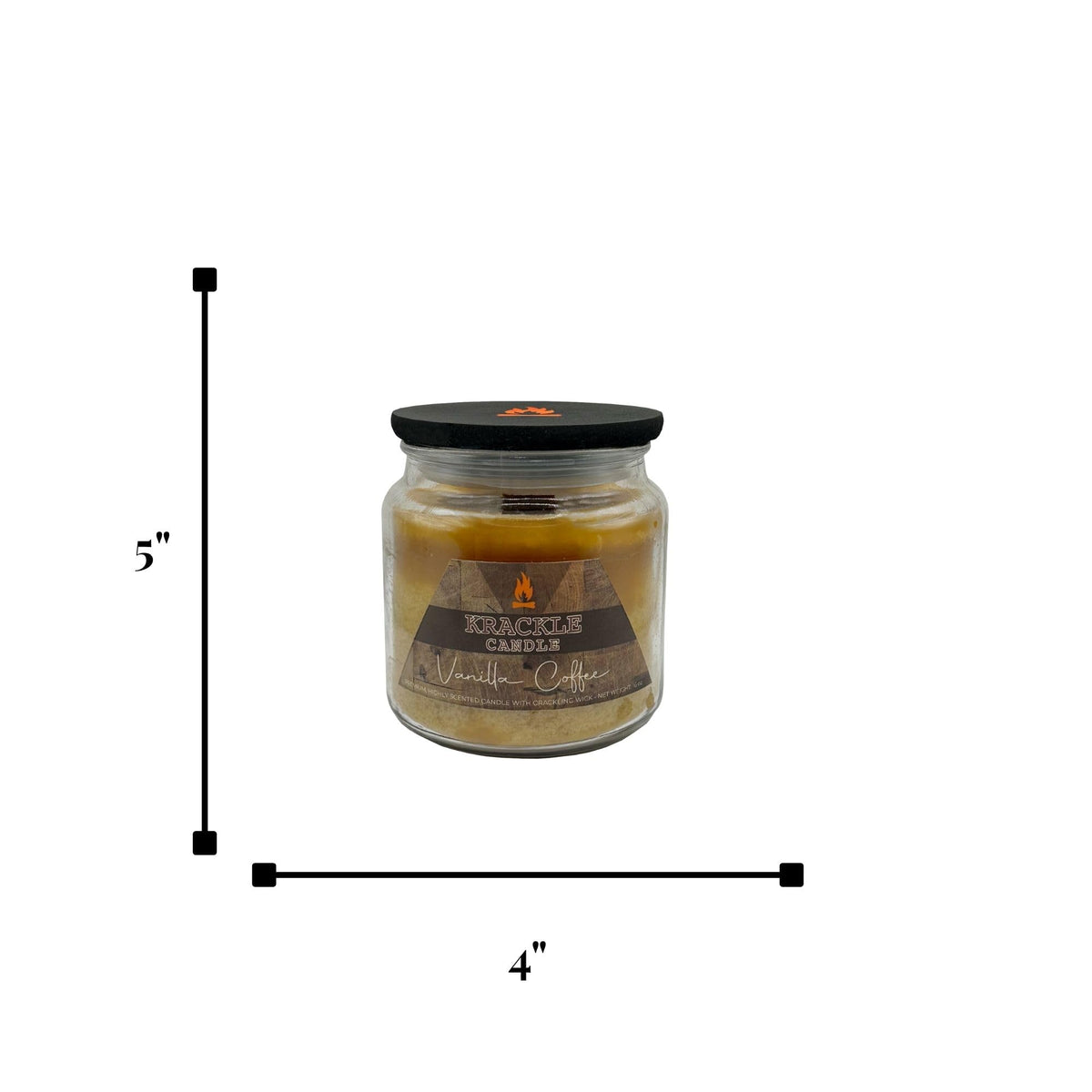 16 oz Vanilla Coffee Scented Candle with Wooden Wick M477
