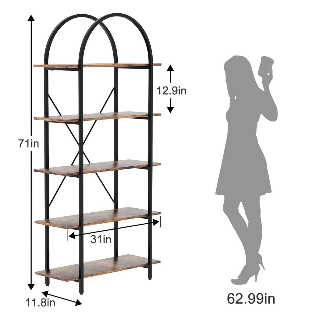 5 Tier Arched Bookshelf C75455