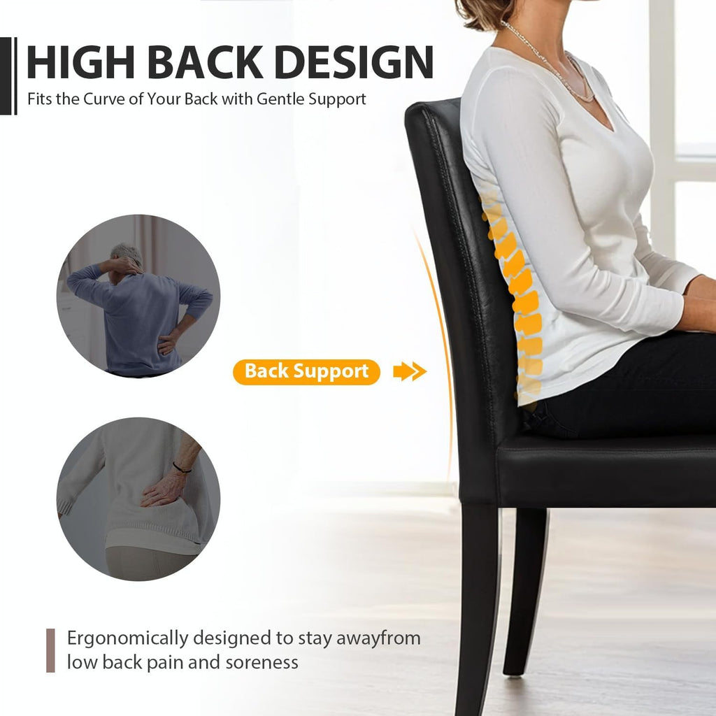 Black Set of 4 PU Leather Upholstered Dining Chairs with Solid Wood Legs T838662