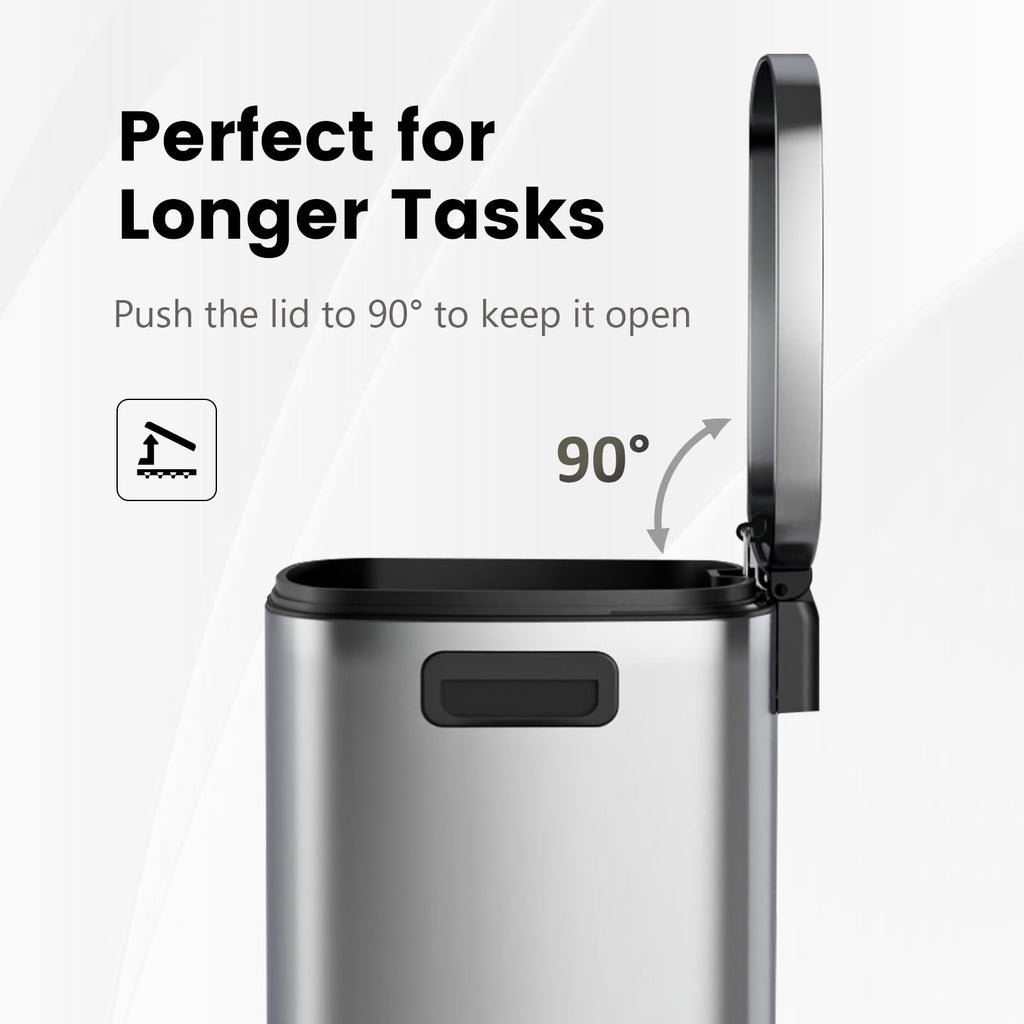 13.2 Gallon Stainless Steel Step Trash Can with Lid G5051