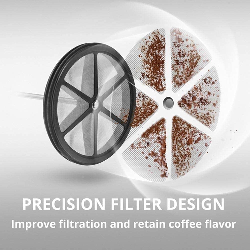 304 Stainless Steel Borosilicate Glass Coffee Maker 34oz N1295