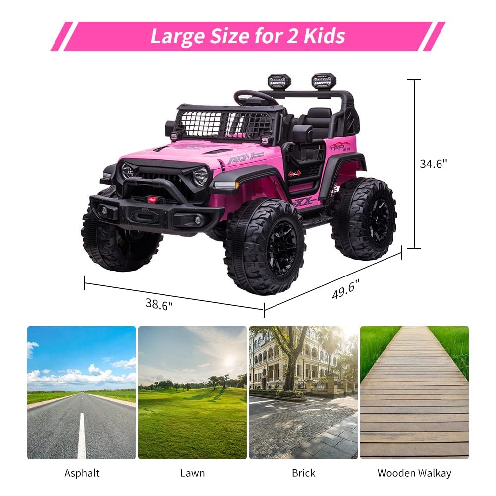 24V Kids Ride on 2 Seaters Electric Car with Remote Control K60389