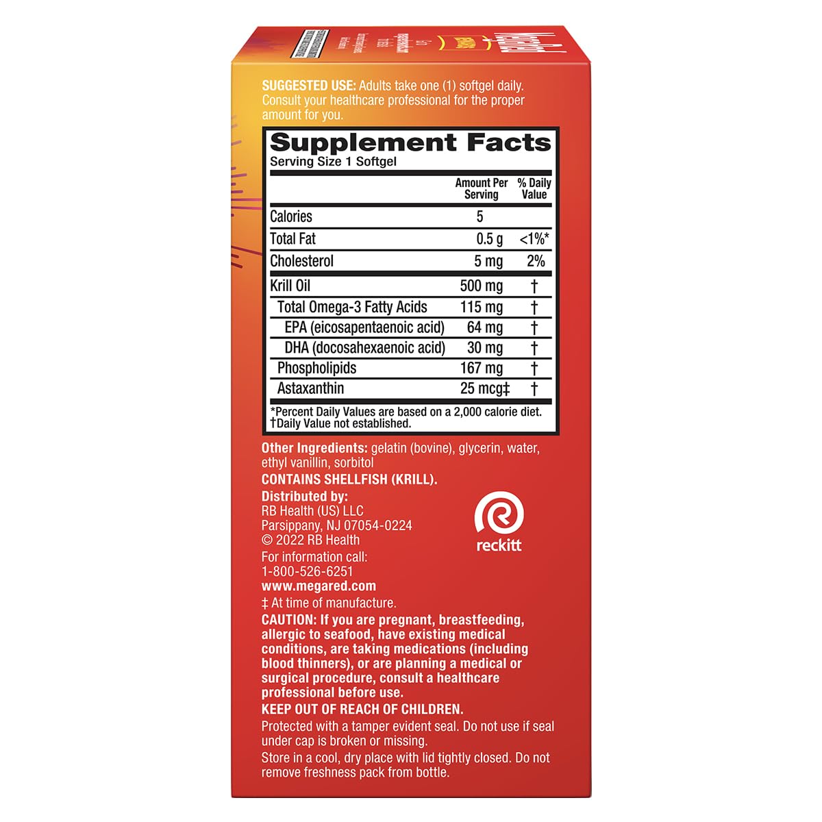 500mg Omega-3 Krill Oil Softgels 80 Count 2 Pack B933