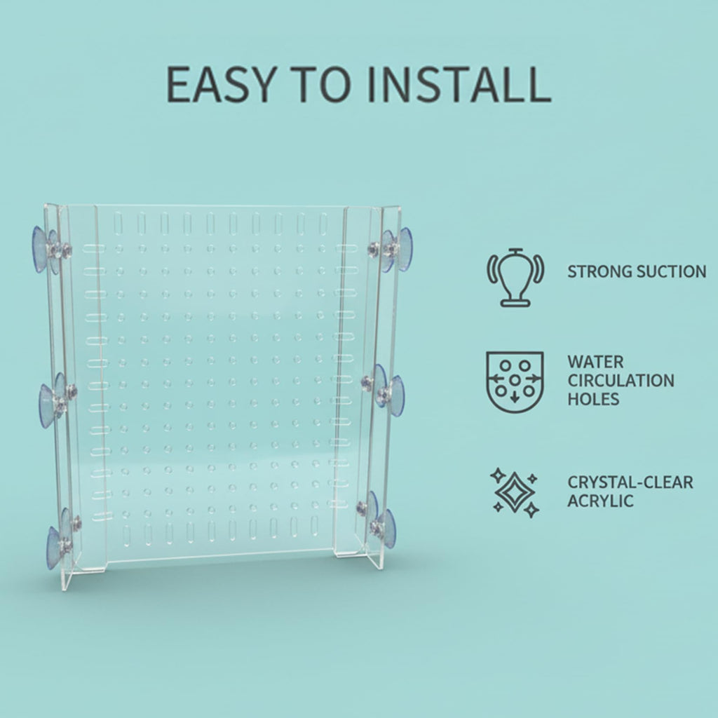 Acrylic Aquarium Divider with Suction Cups Q21783