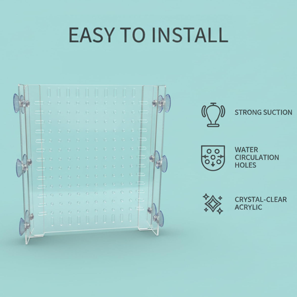 Acrylic Aquarium Divider with Suction Cups Q21783