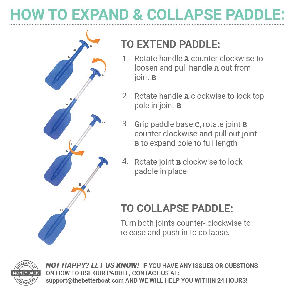 Telescoping Plastic Collapsible Boat Paddle S3609