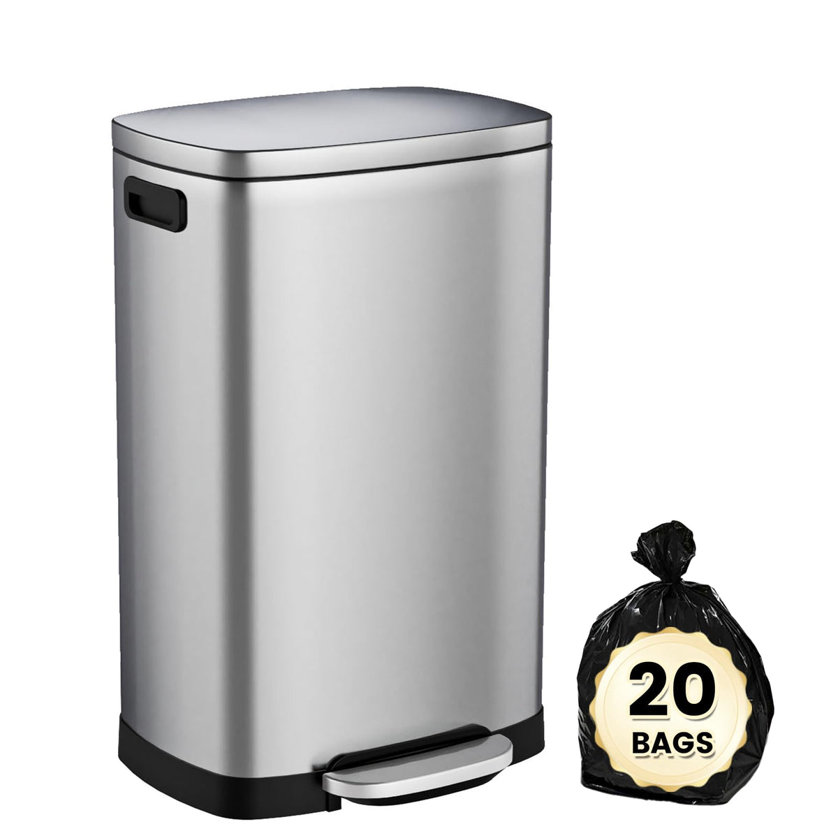 13.2 Gallon Stainless Steel Step Trash Can with Lid G5051