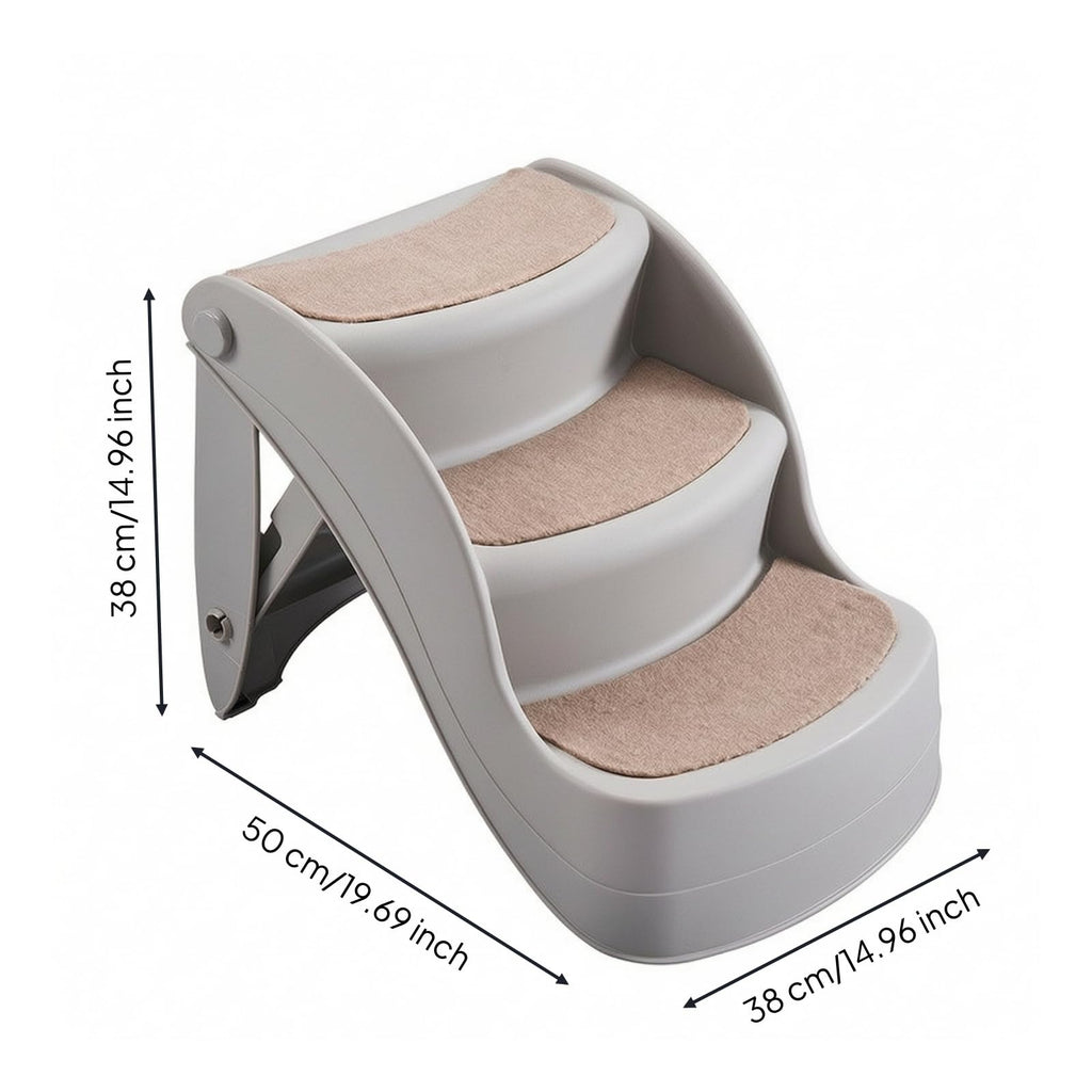 Three Step Pet Stairs with Non Slip Pads Lightweight PP Build J4257