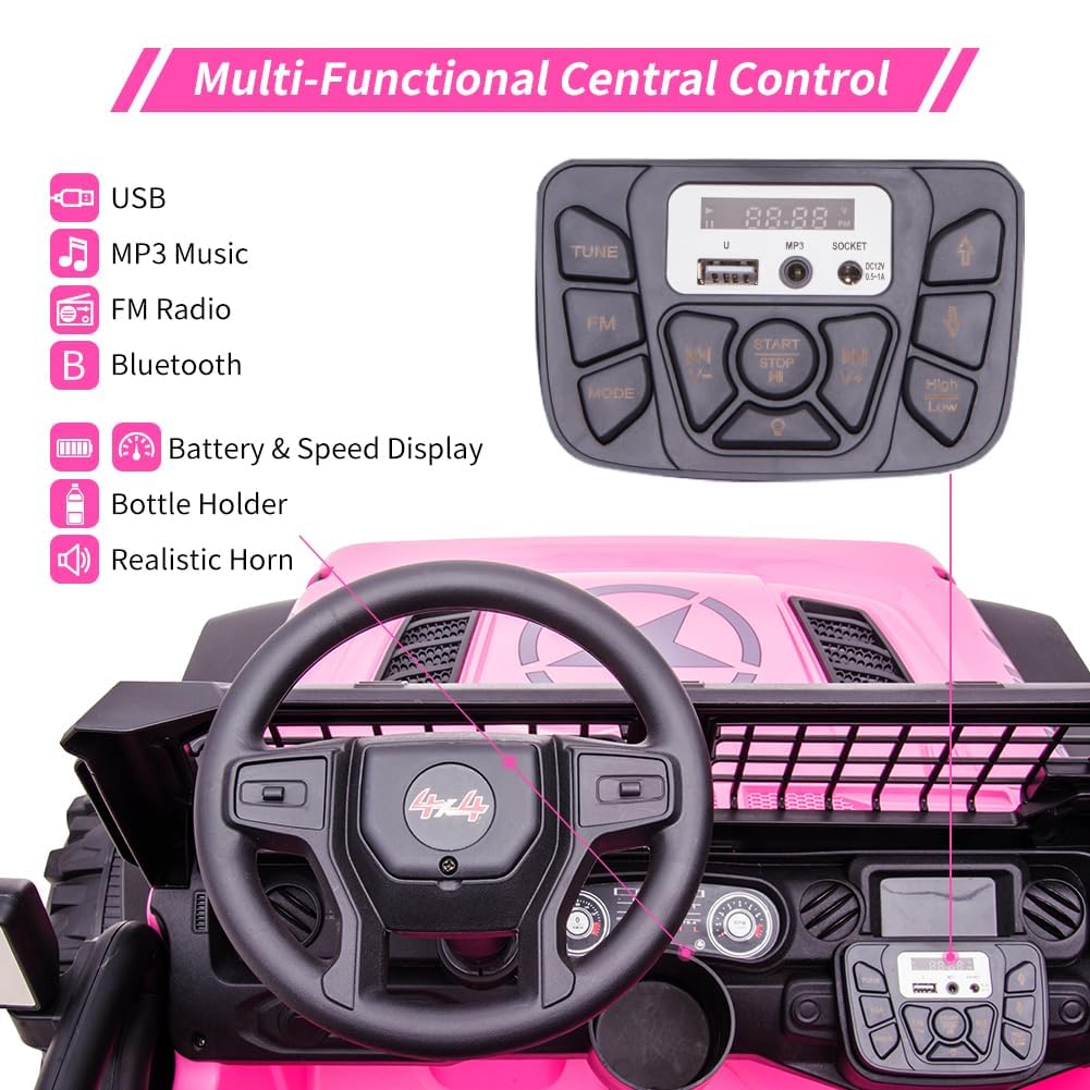 24V Kids Ride on 2 Seaters Electric Car with Remote Control K60389