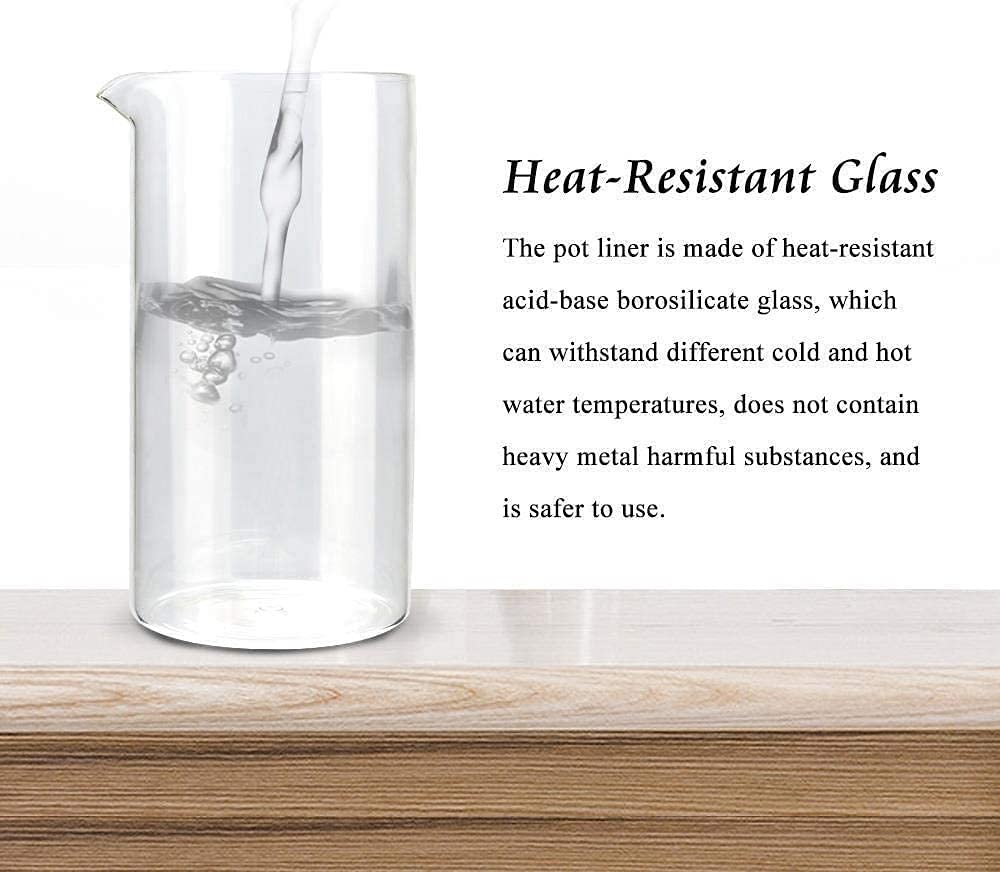 304 Stainless Steel Borosilicate Glass Coffee Maker 34oz N1295