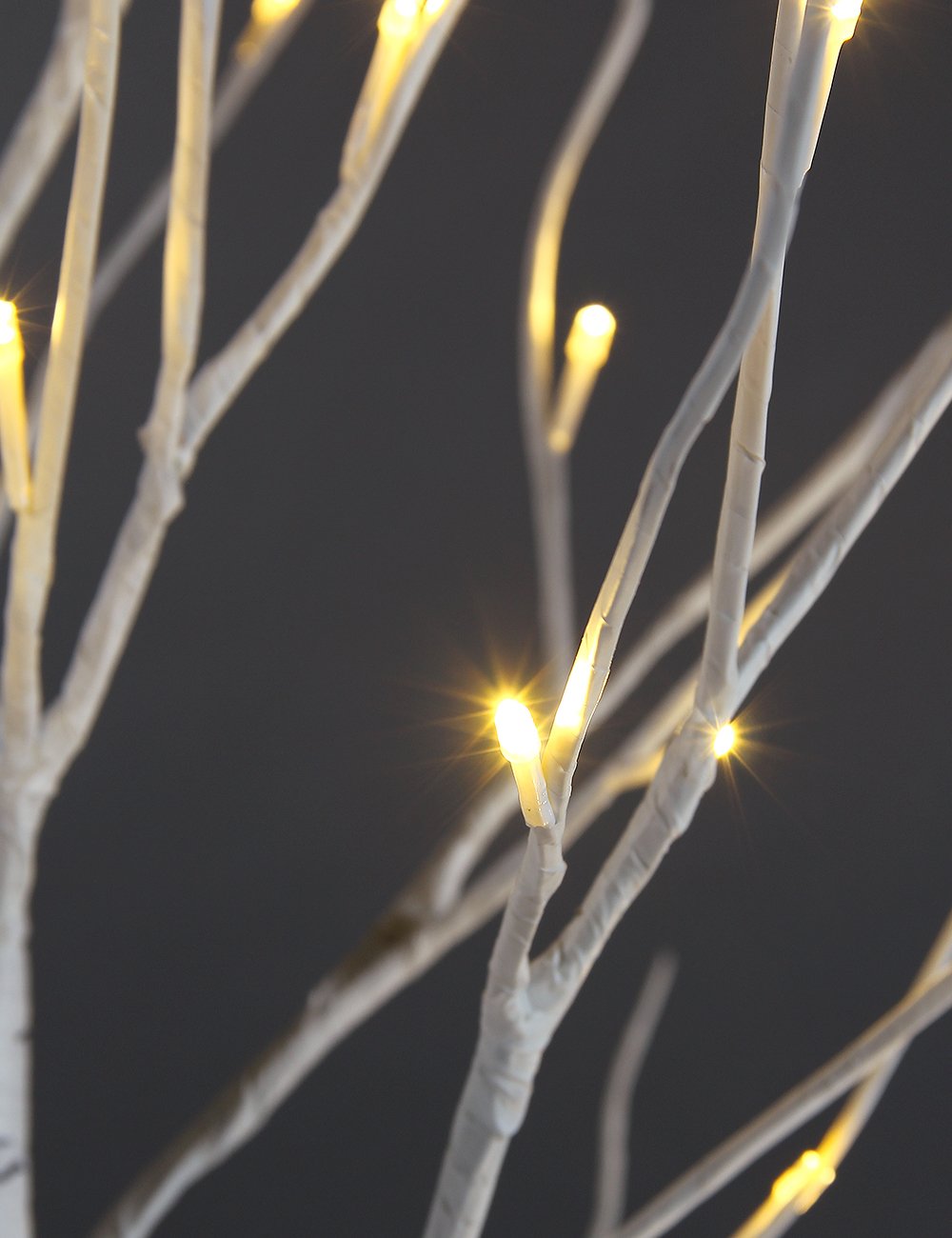 8FT 132 LED Lighted Birch Tree Warm White M16205