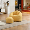 Yellow Memory Foam Bean Bag Chair with Footrest U6523
