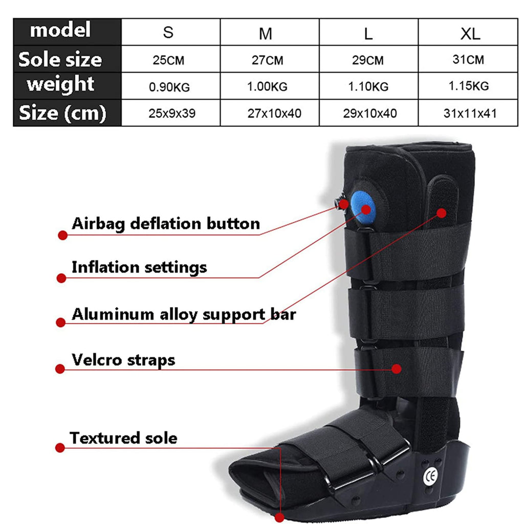 Pneumatic Walking Boot with Air Pump Gray M B142