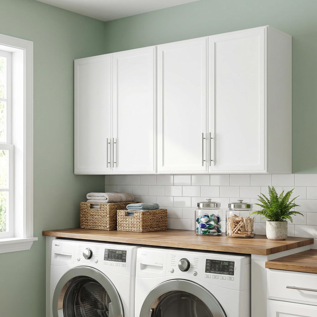 White Wall Mounted Cabinet with Adjustable Shelf F333