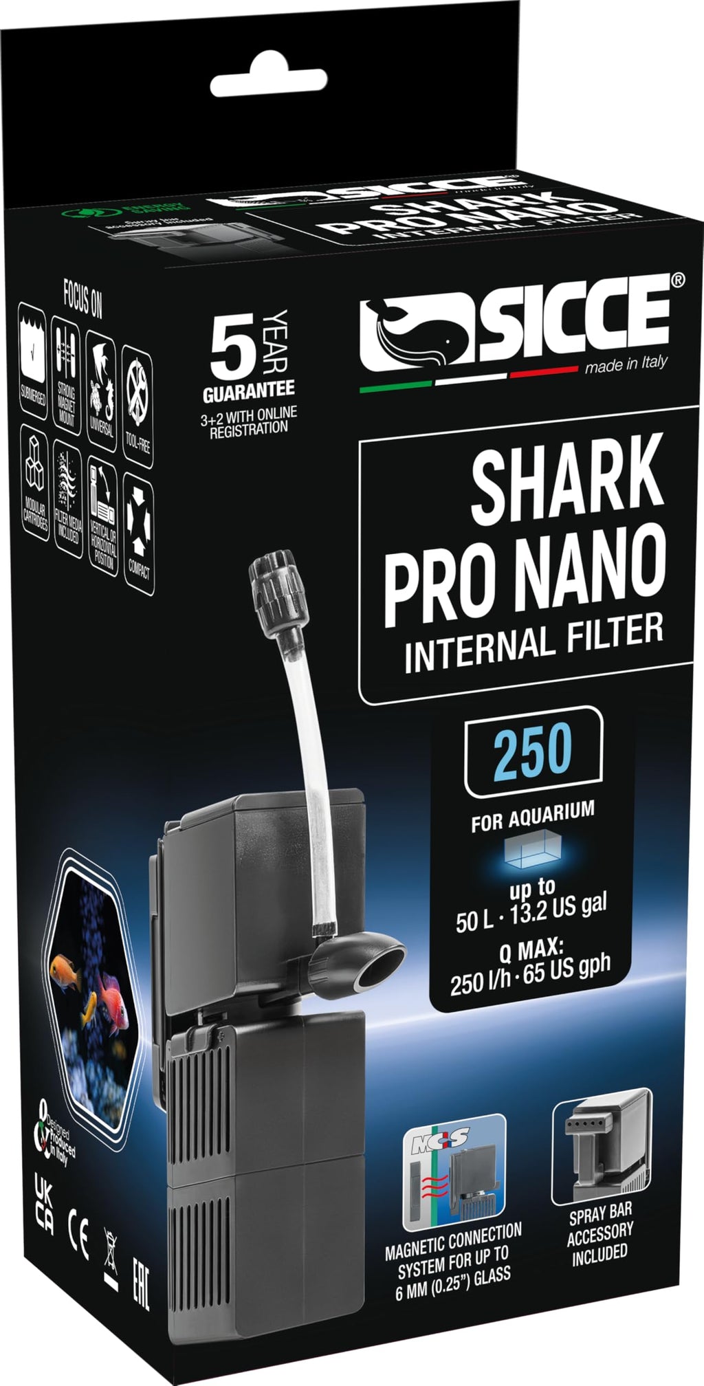 Internal 65 GPH Aquarium Power Filter up to 13 Gallon Z192160
