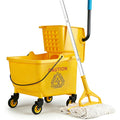 33 Qt Mop Bucket with Side-Press Wringer and Cotton Mop O63290