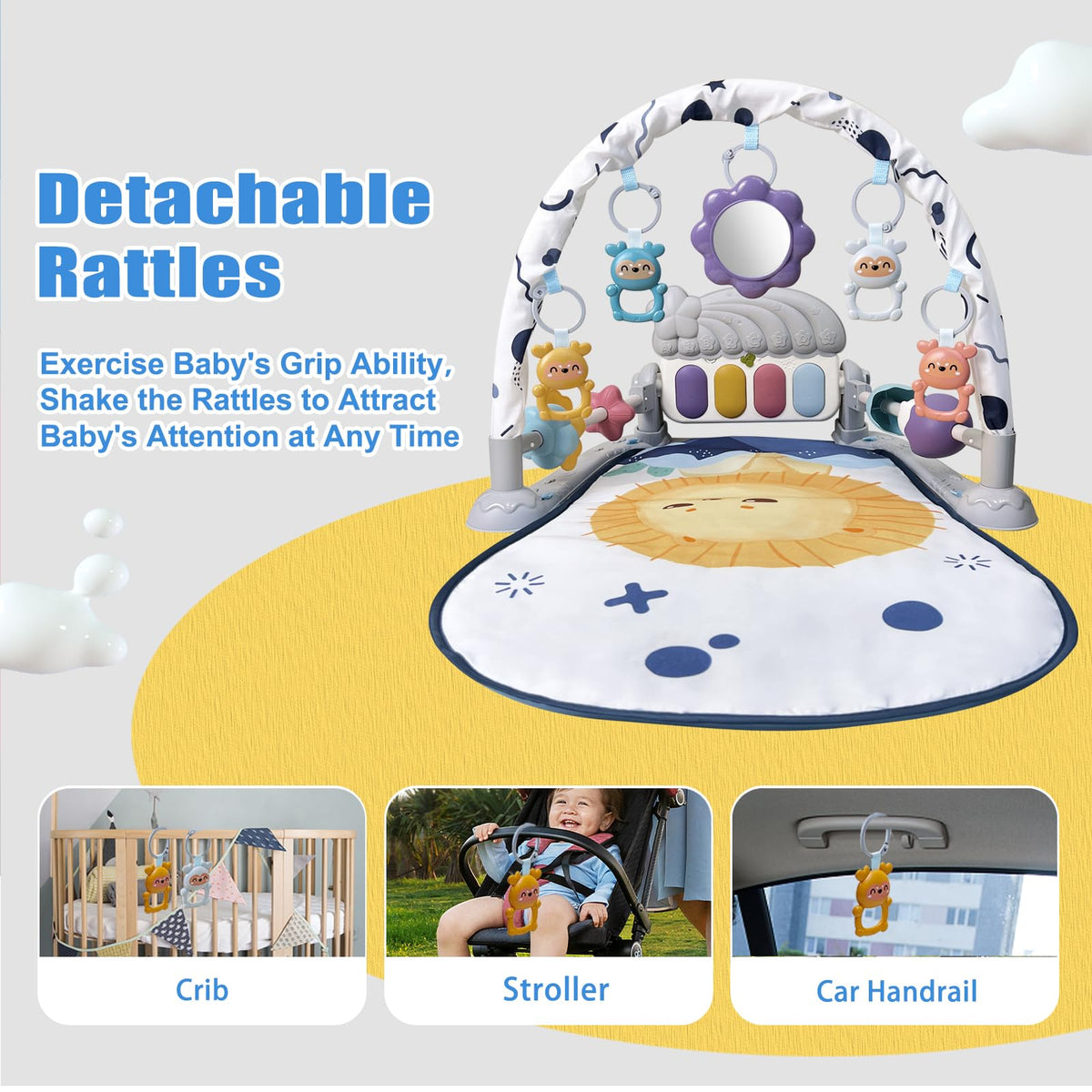 Baby Play Gym Mat and Activity Center with Music and Light K1193