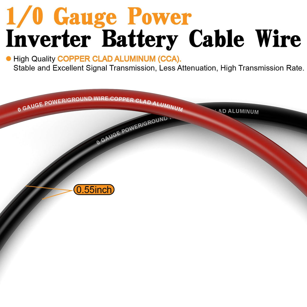 0 Gauge Battery Cable with 250A Fuse Holder & Terminals Kit Q5067