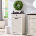 White Tilt Out Laundry Hamper Cabinet Y1102