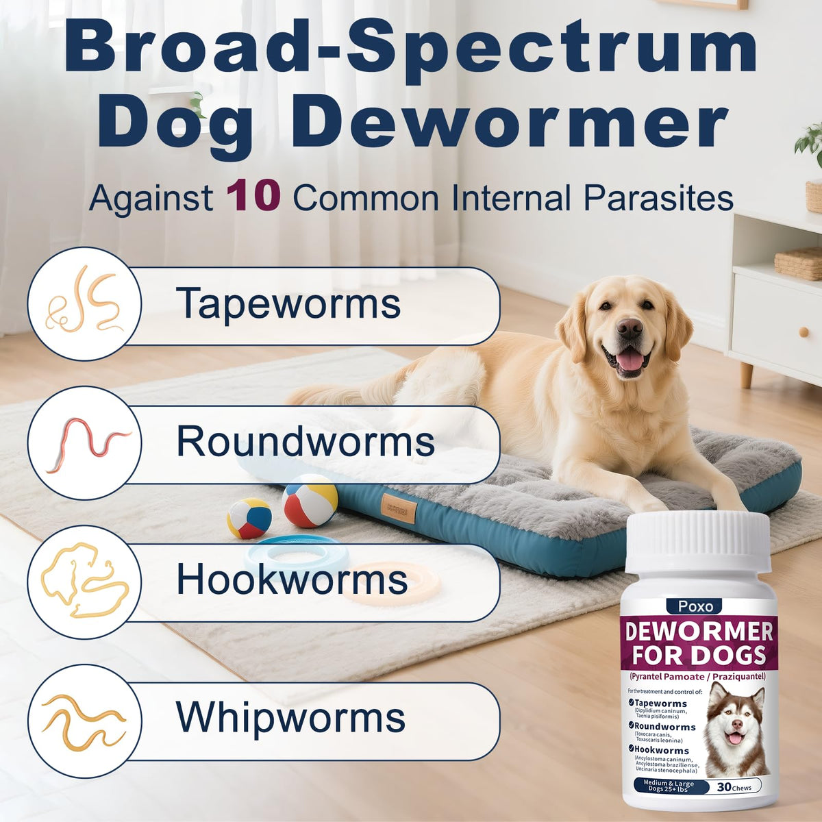 7-Way Dewormer for Dogs, 30 Tablets X945559