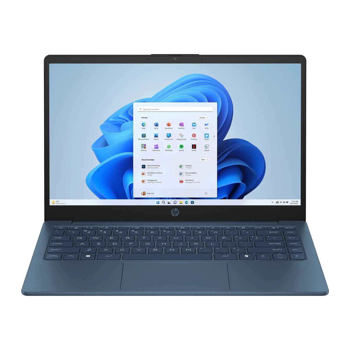 14" HD Laptop, Intel Celeron N150, 4GB RAM, 128GB Storage, Blue S7654