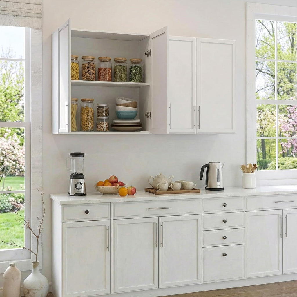 White Wall Mounted Cabinet with Adjustable Shelf F333
