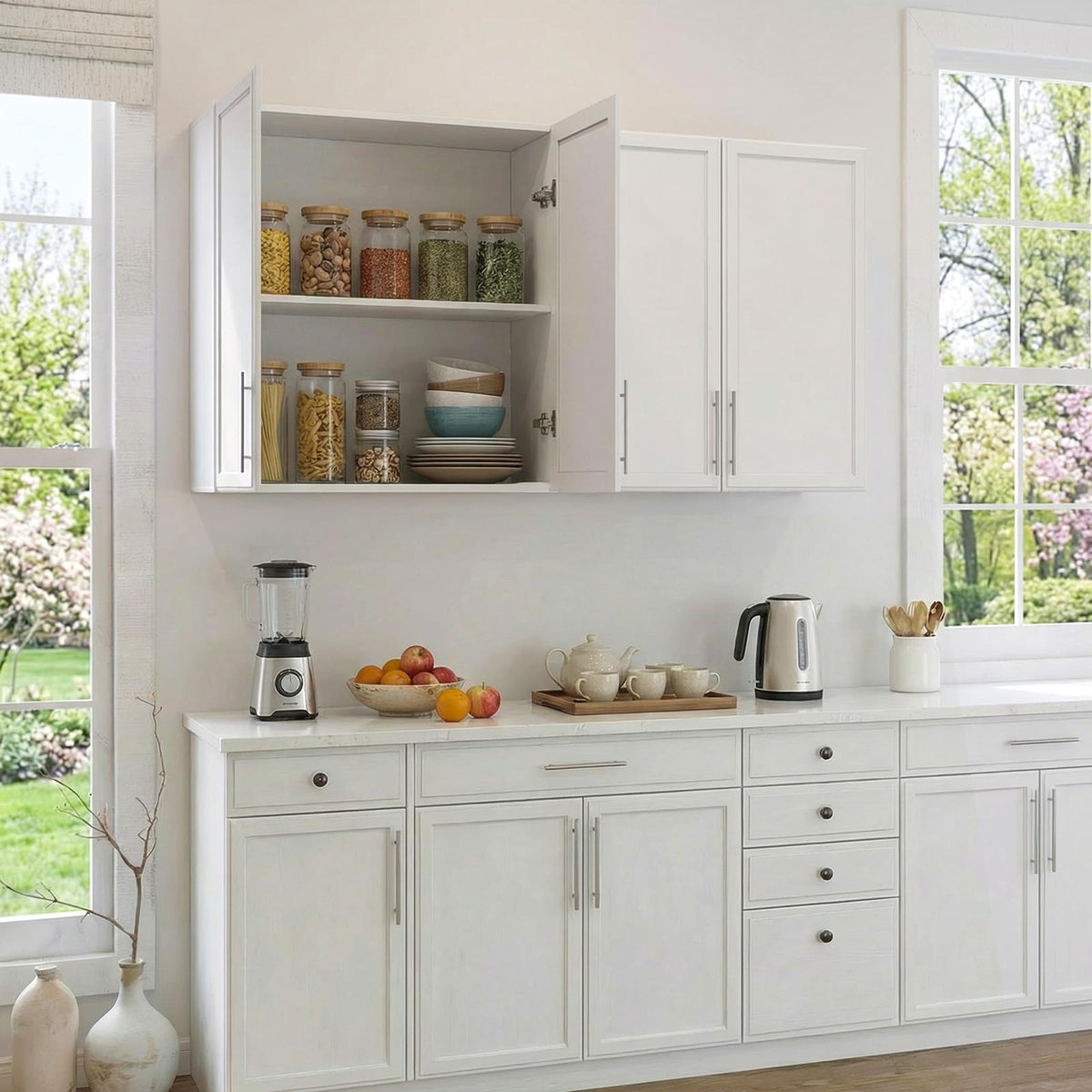 White Wall Mounted Cabinet with Adjustable Shelf F333