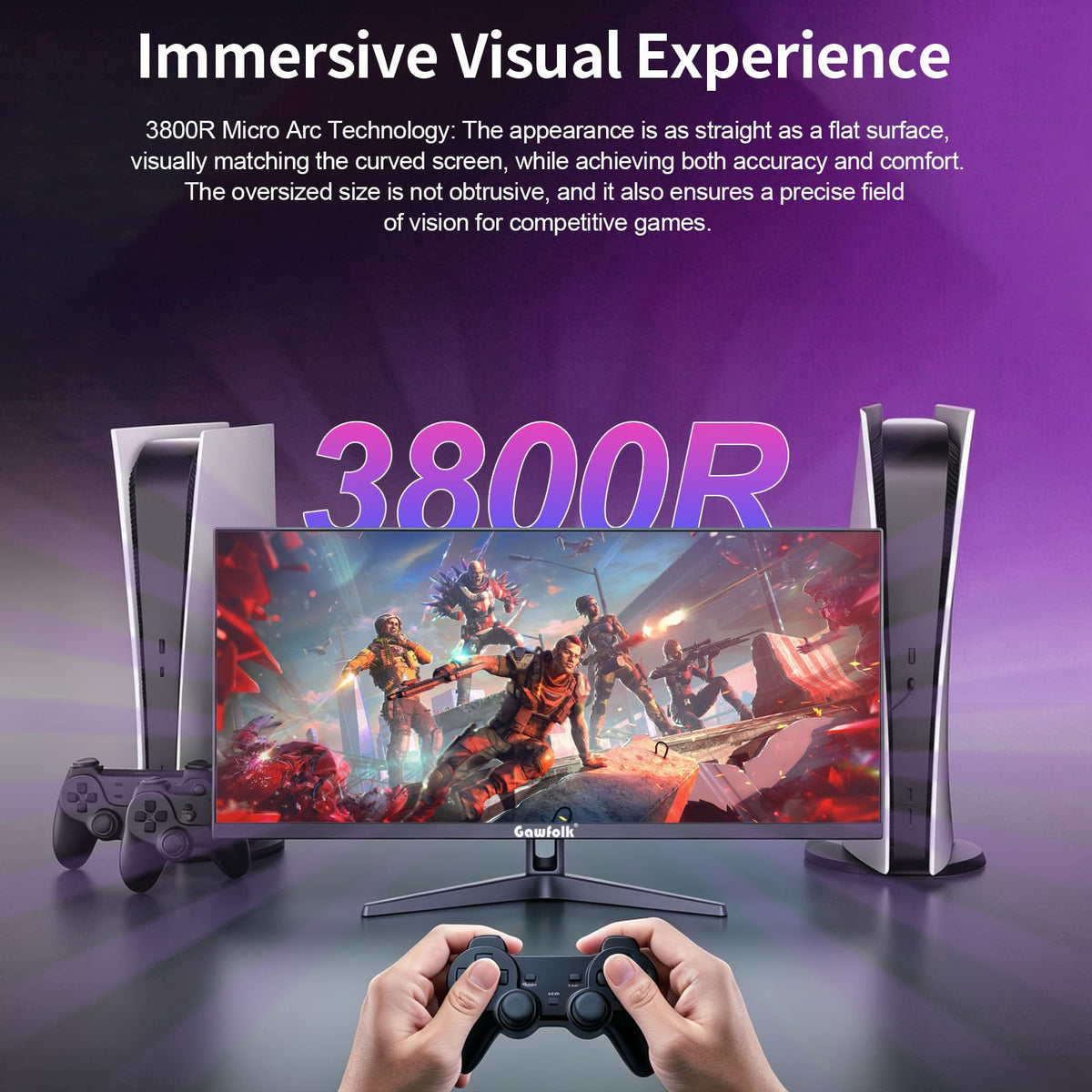 34 Inch Curved 100Hz WQHD Monitor with Speakers V530
