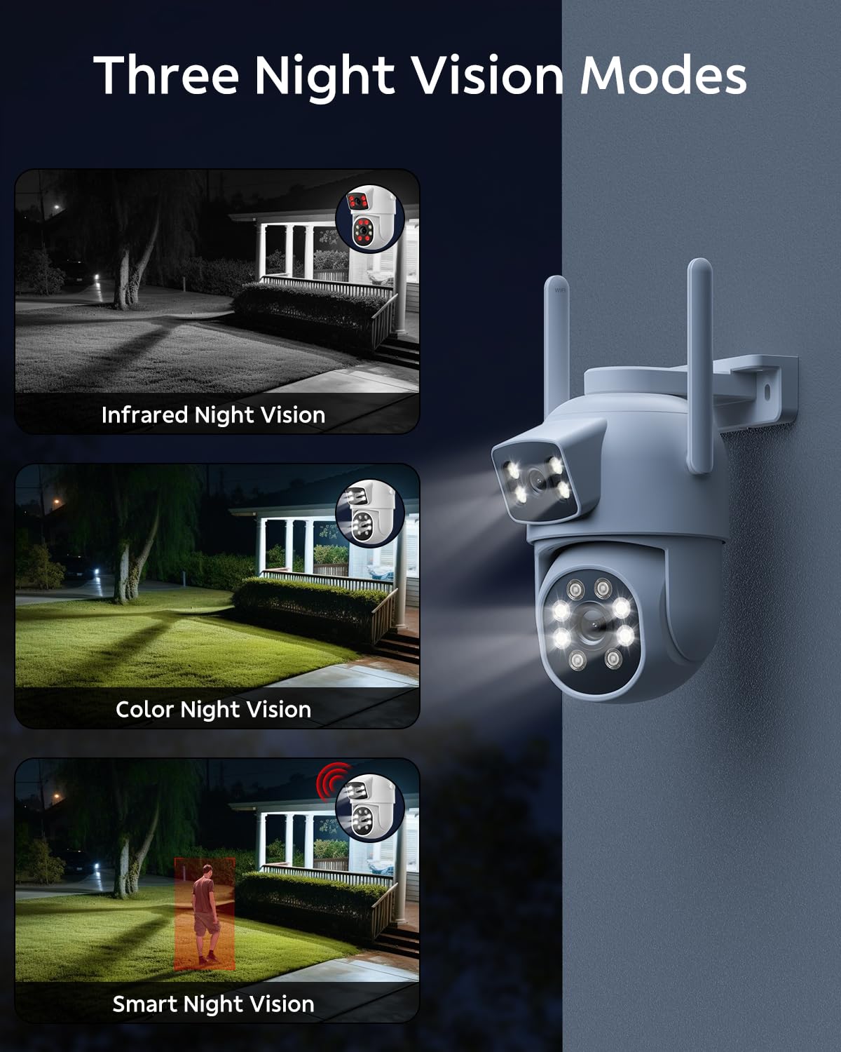 Wireless Outdoor 4 Cam Home Security Cameras System V7230