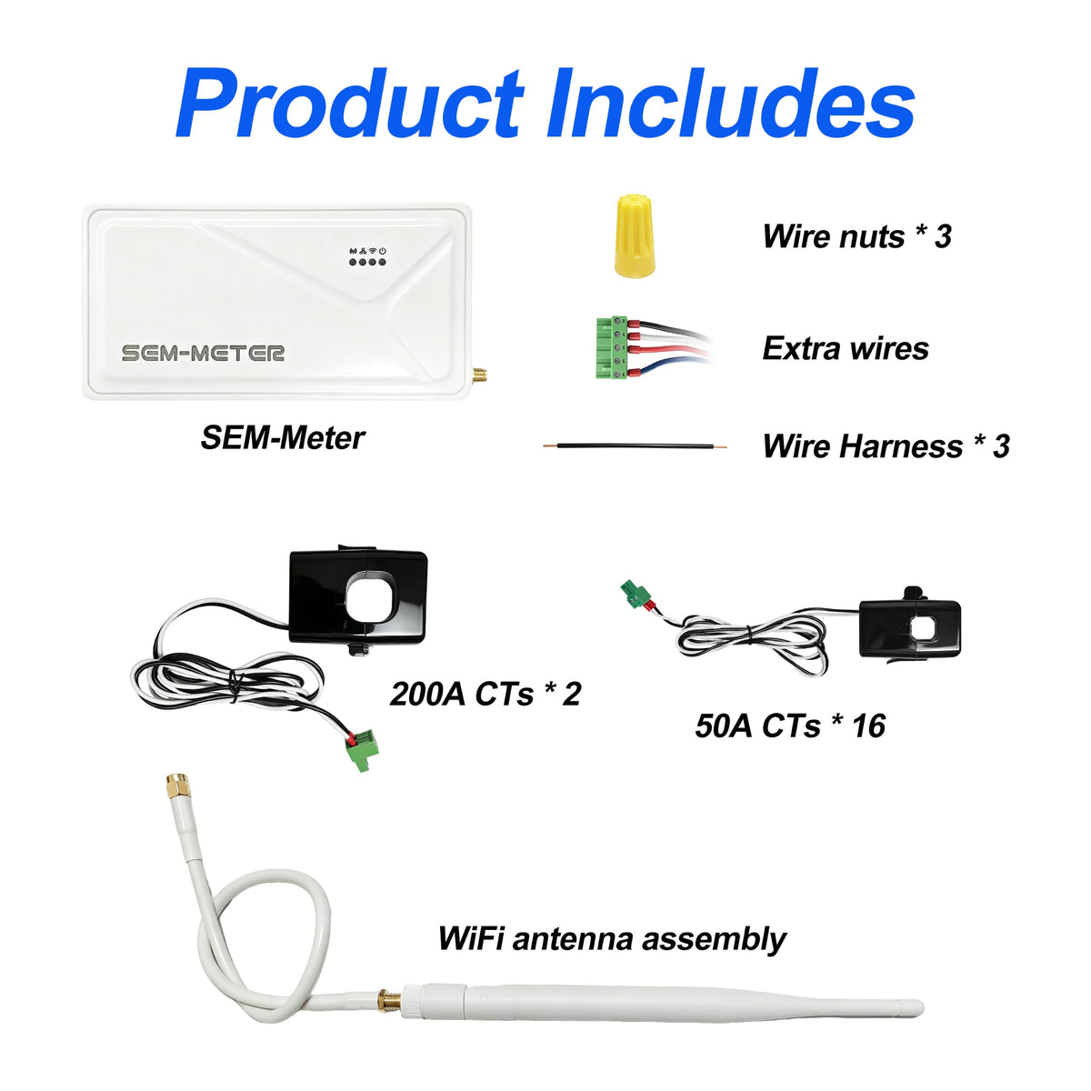 Smart Home Energy Monitor with 16 50A Circuit Sensors X57819