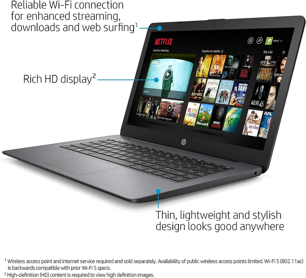 14-inch Laptop, Intel Celeron N4000, 4 GB RAM, 64 GB eMMC, Brilliant Black A6777