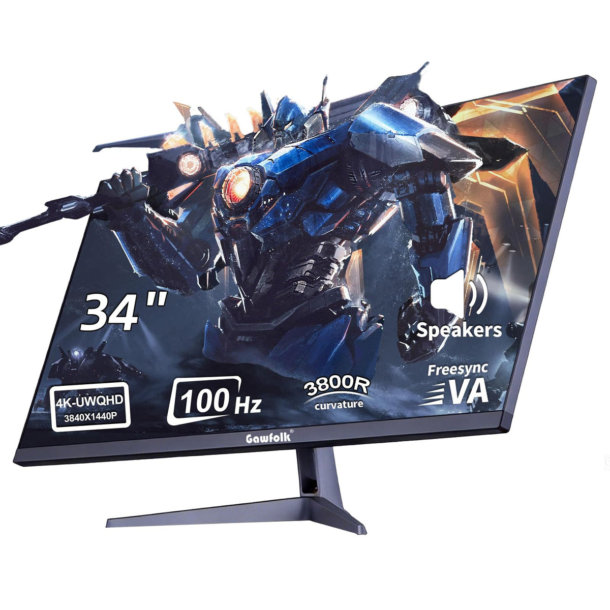 34 Inch Curved 100Hz WQHD Monitor with Speakers V530