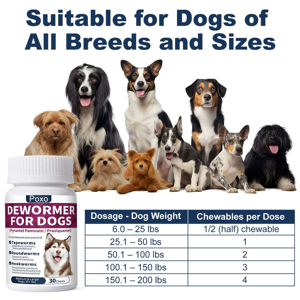 7-Way Dewormer for Dogs, 30 Tablets X945559