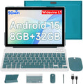 Android 15 Tablet 10.1 Inch 2 in 1 with Keyboard 8GB RAM 32GB ROM Quad-core IPS HD Touch Screen X4337
