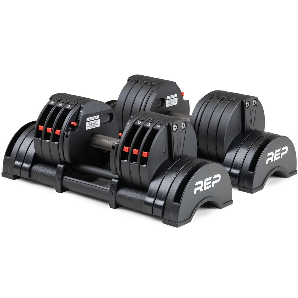 Adjustable Dumbbell Set Pair 30/40/50/60 lb Steel Plates Knurled Handle G762